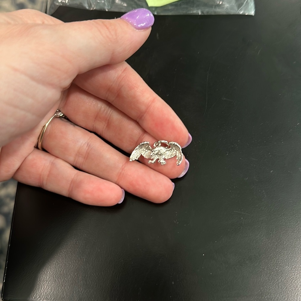 Sterling silver falcon necklace pendant